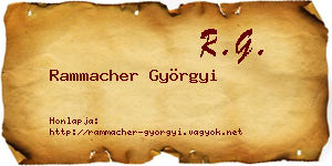 Rammacher Györgyi névjegykártya